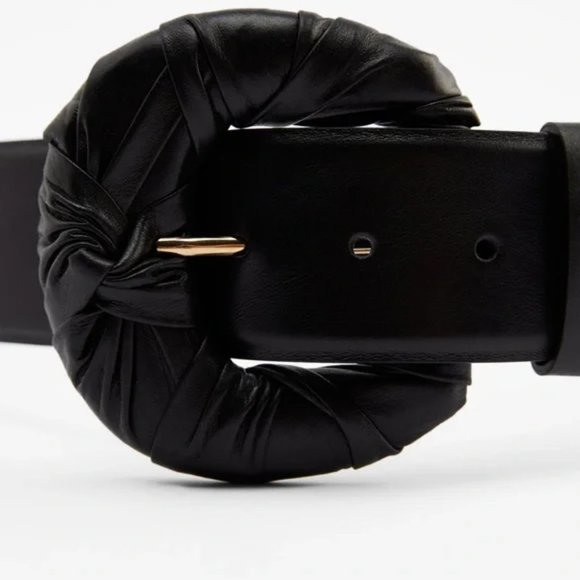 ZARA Cow Leather Belt Black Limited Edition main image 2